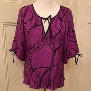 Yumi Kim purple silk 3/4 sleeve top